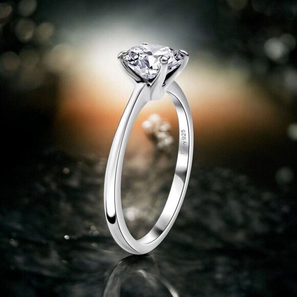 Artisan ✦ Moissanite Ring & Pendant Set ✦ 1.90ctw Rhodium Over Sterling Size 5 - Picture 8 of 14